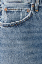 بنطال جينز فلو بخصر منخفض وقصة ساق مستقيمة
