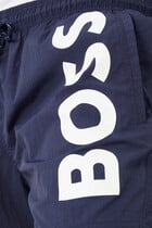 Quick-Drying Logo Swim Shorts