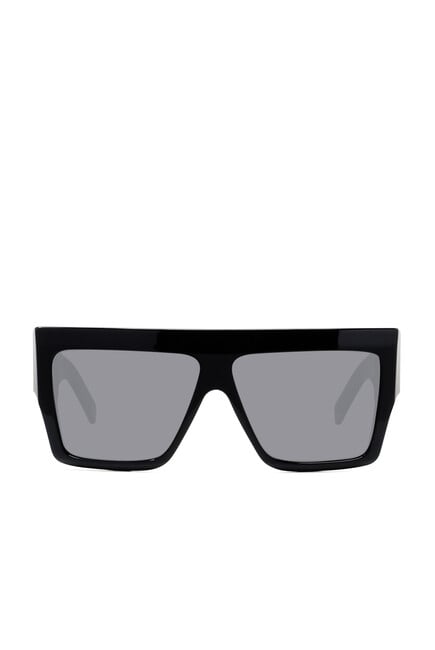 نظارة شمسية بإطار أسود على شكل حرف D