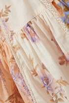 فستان روزا بتصميم مقسم لأجزاء برباط حول الرقبة