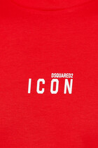 تي شيرت بطبعة شعار الماركة وكلمة Icon صغيرة