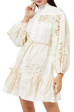 Andie Drop Waist Mini Dress:White :0