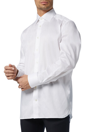 قميص قطن تويل أبيض