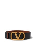 حزام فالنتينو غارافاني جلد بإبزيم بشعار الماركة V