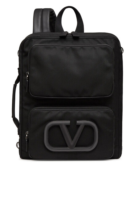 حقيبة ظهر فالنتينو غارافاني نايلون مزينة بشعار V