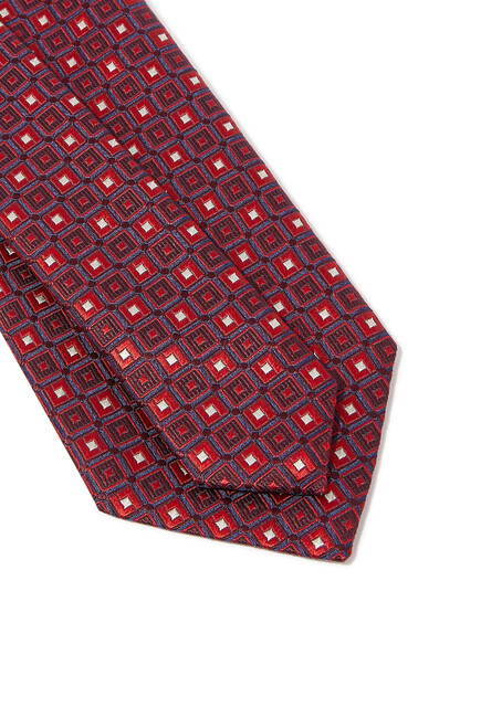 ربطة عنق حرير بنقشة أشكال هندسية