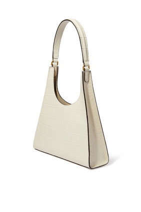 REY BAG IN CROC EMBOSSED CALF LEATHER:Cream:One Size:Cream:One Size