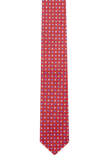ربطة عنق حرير بنقشة زهور دقيقة
