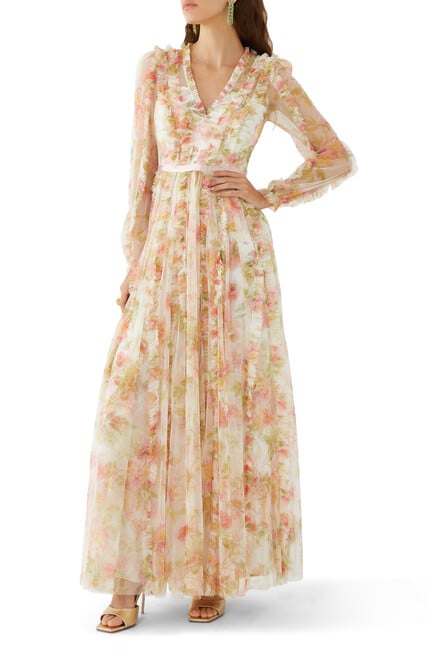 Peony Promise V-Neck Gown