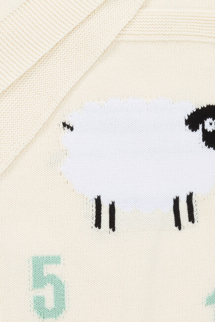 بطانية بتصميم وجهين وطبعات خروف للأطفال
