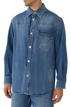  Embossed VLogo Signature Denim Shirt