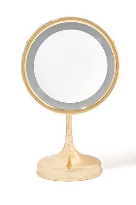 مرآة طاولة بمصباح