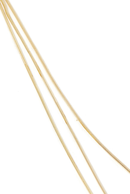 قلادة بيتيت ليدي ثلاثية، فضة استرلينية مطلية بذهب عيار 14