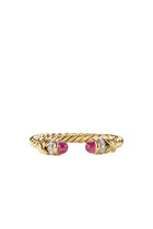 Helena Petite Open Ring, 18K Yellow Gold, Diamond & Ruby