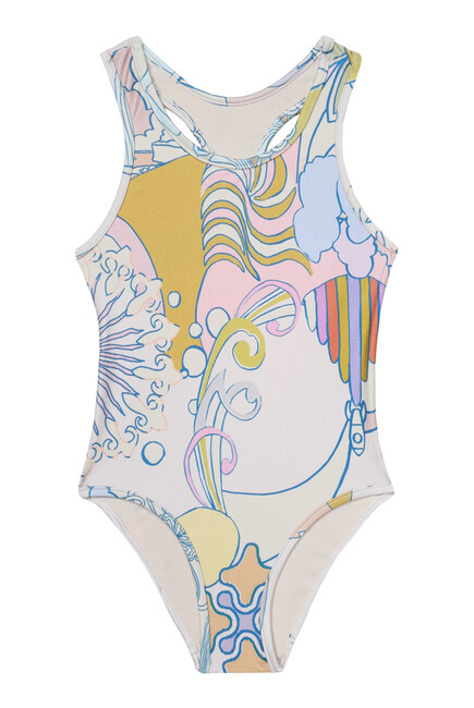 بدلة سباحة بوب بتصميم قطعة واحدة بأربطة متقاطعة للأطفال