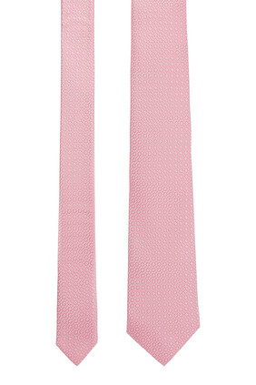 طقم ربطة عنق بنقشة صغيرة جاكار ومنديل جيب مربع الشكل