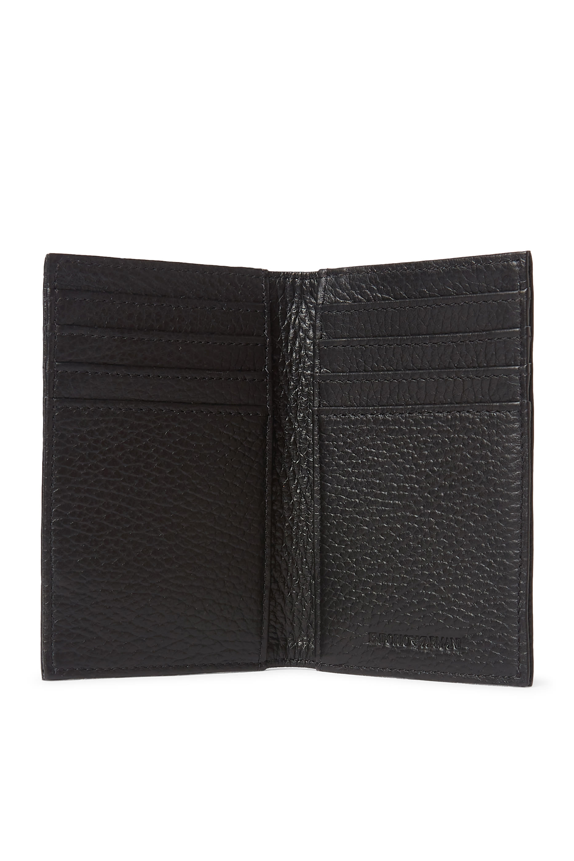 حافظة بطاقات بتصميم ثنائي الطي وشعار الماركة