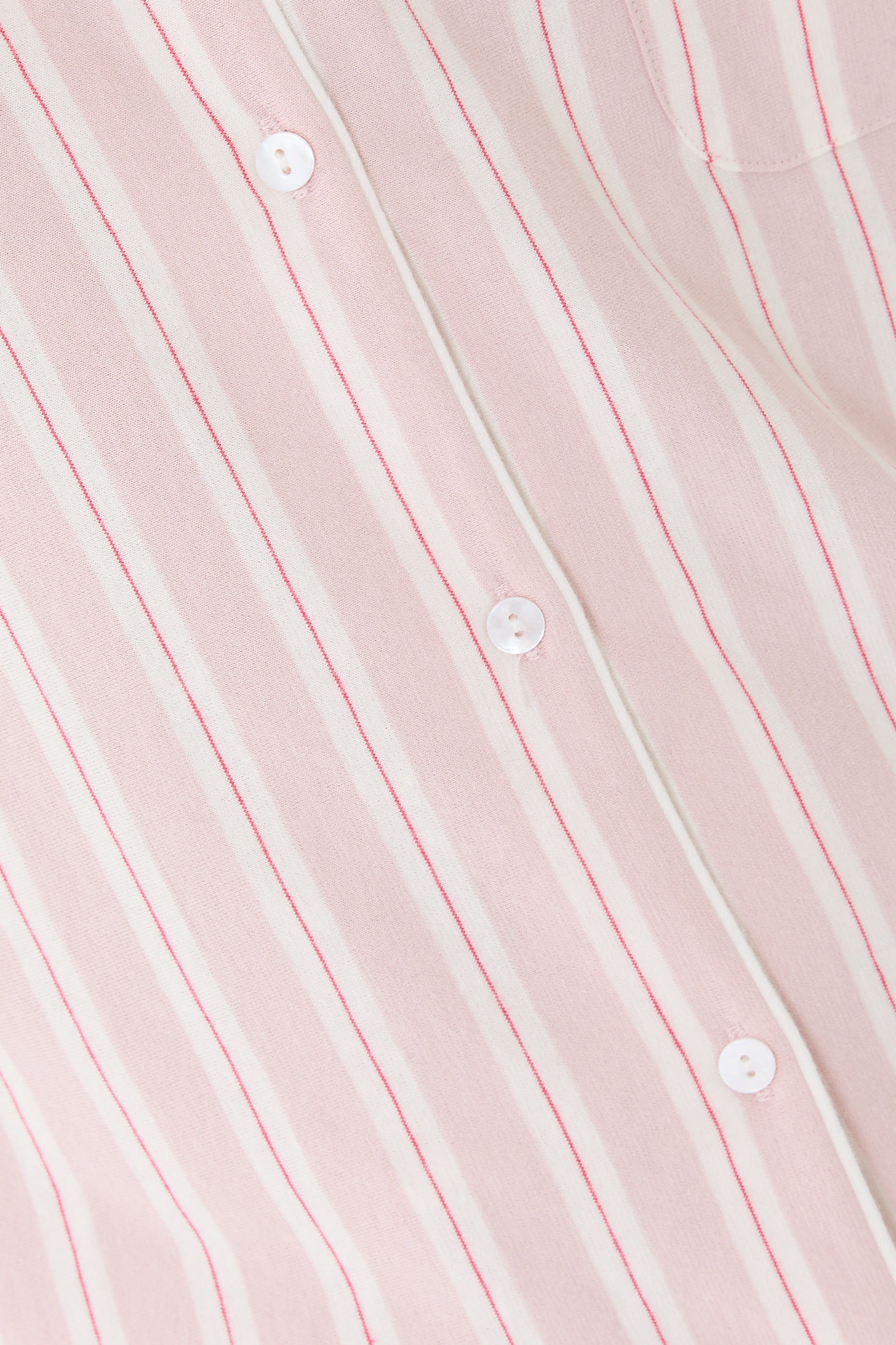 طقم بيجامة بقصة مريحة ونقشة مخططة جيرسيه ناعم