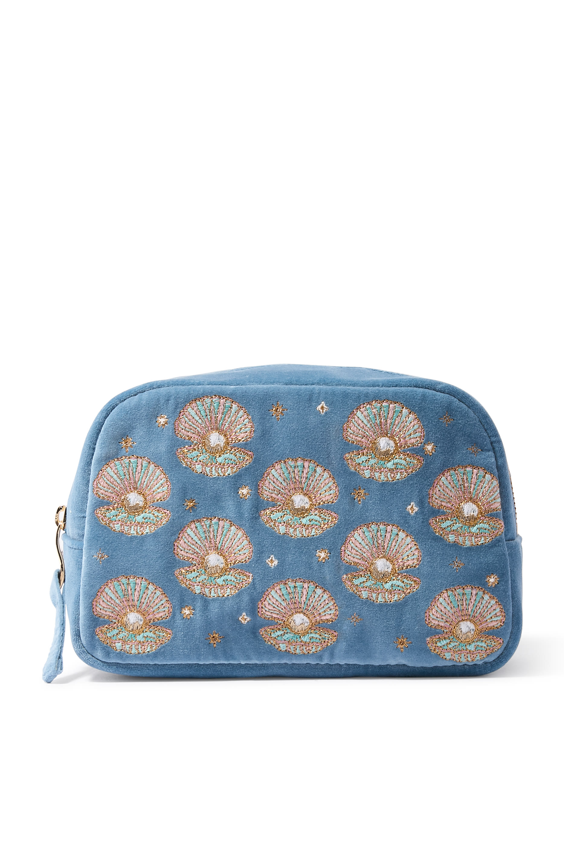 حقيبة مستحضرات تجميل نقشة صدف ولؤلؤ