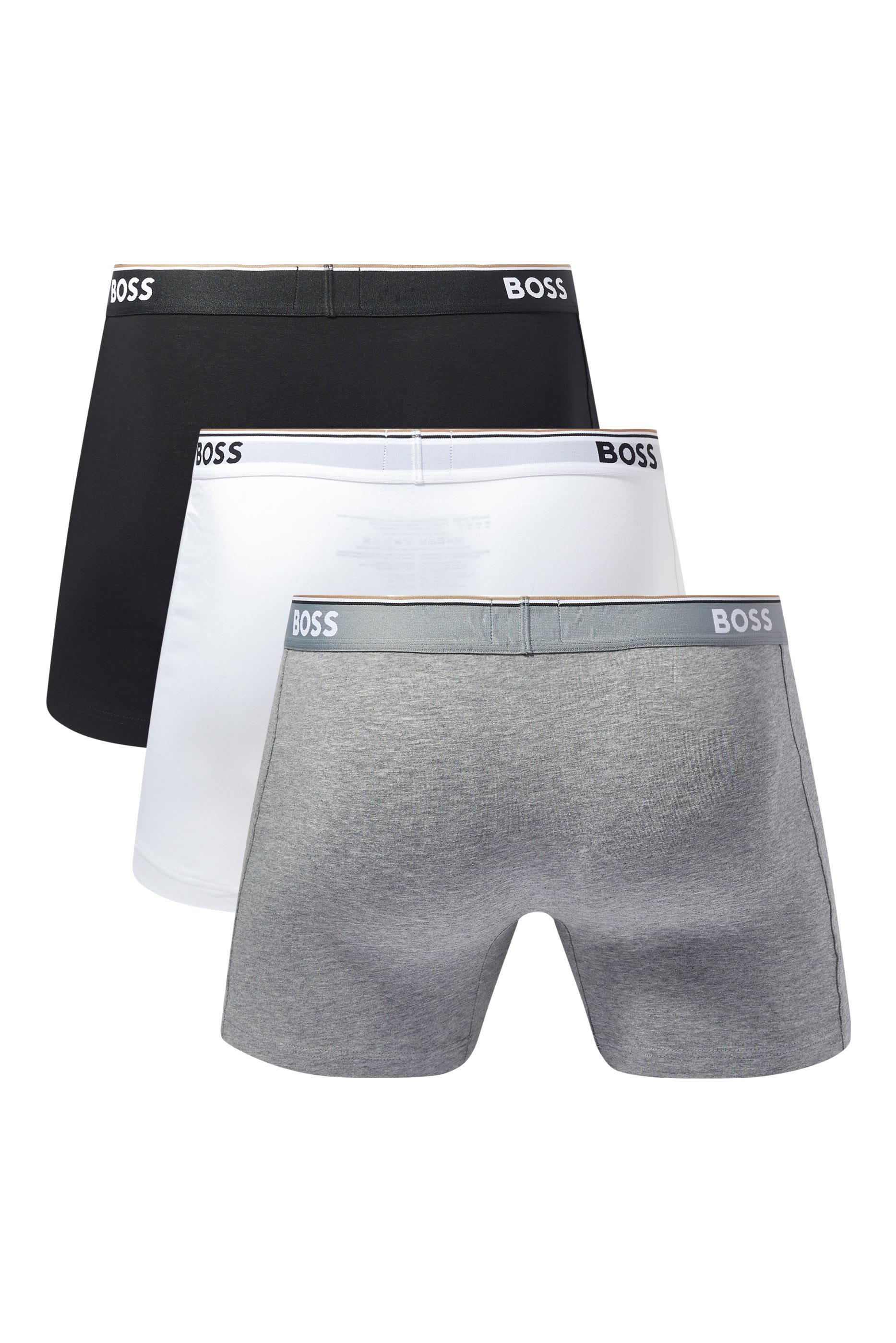 طقم بوكسر بشعار الماركة قطن، ثلاث قطع