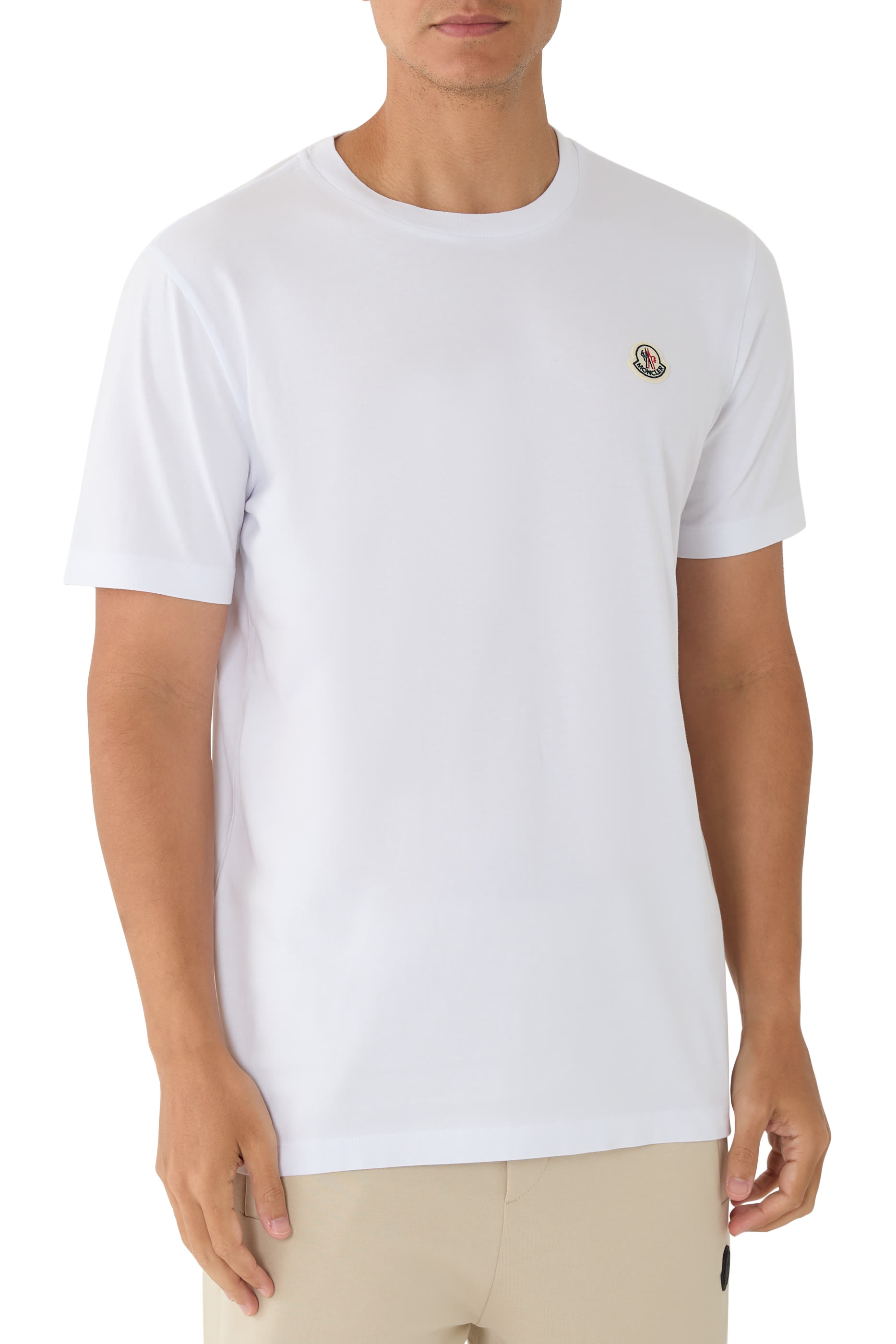 طقم تيشيرت برقعة شعار الماركة قطن، 3 قطع