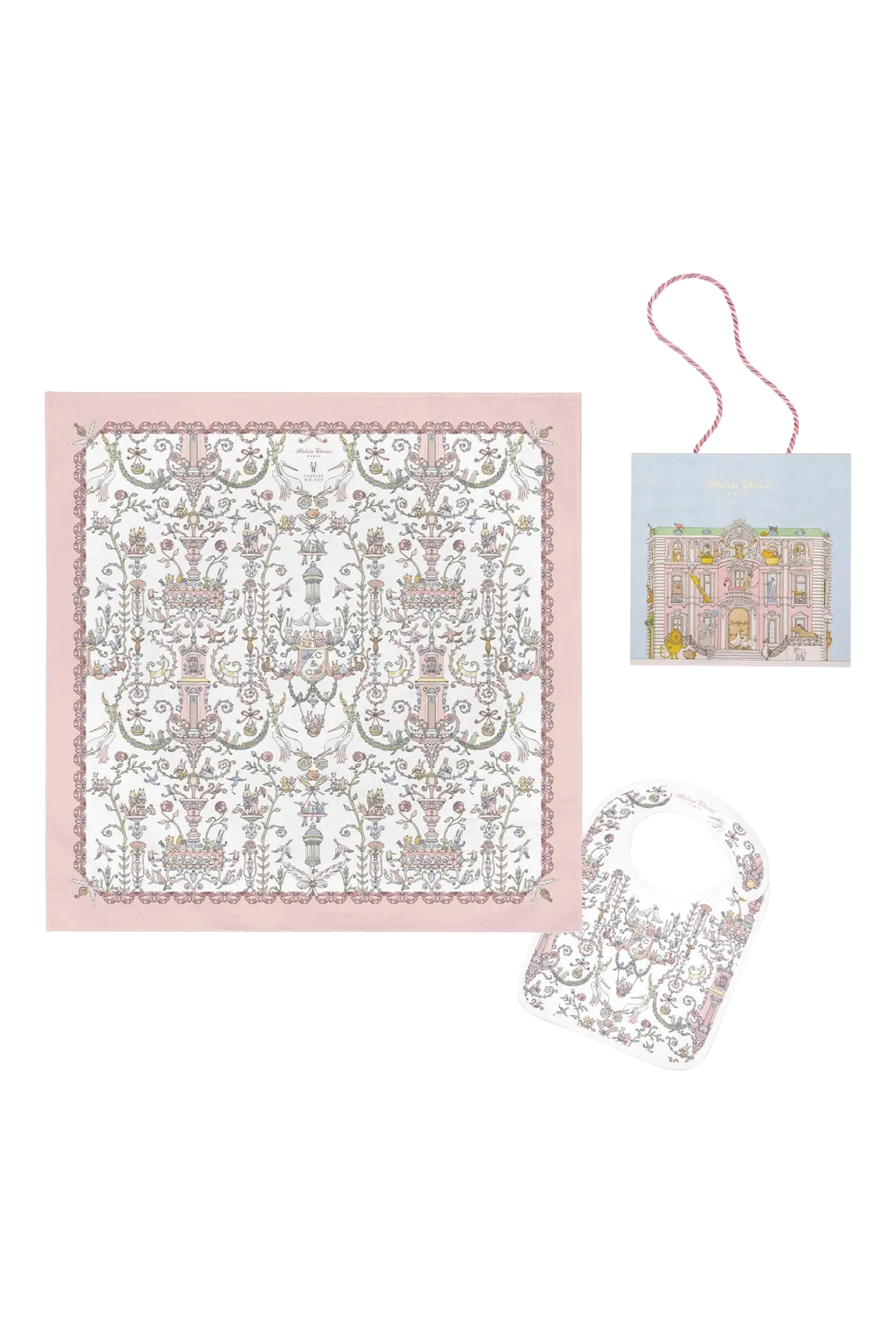 طقم وشاح كاريه ومريلة توي دو جوي للأطفال