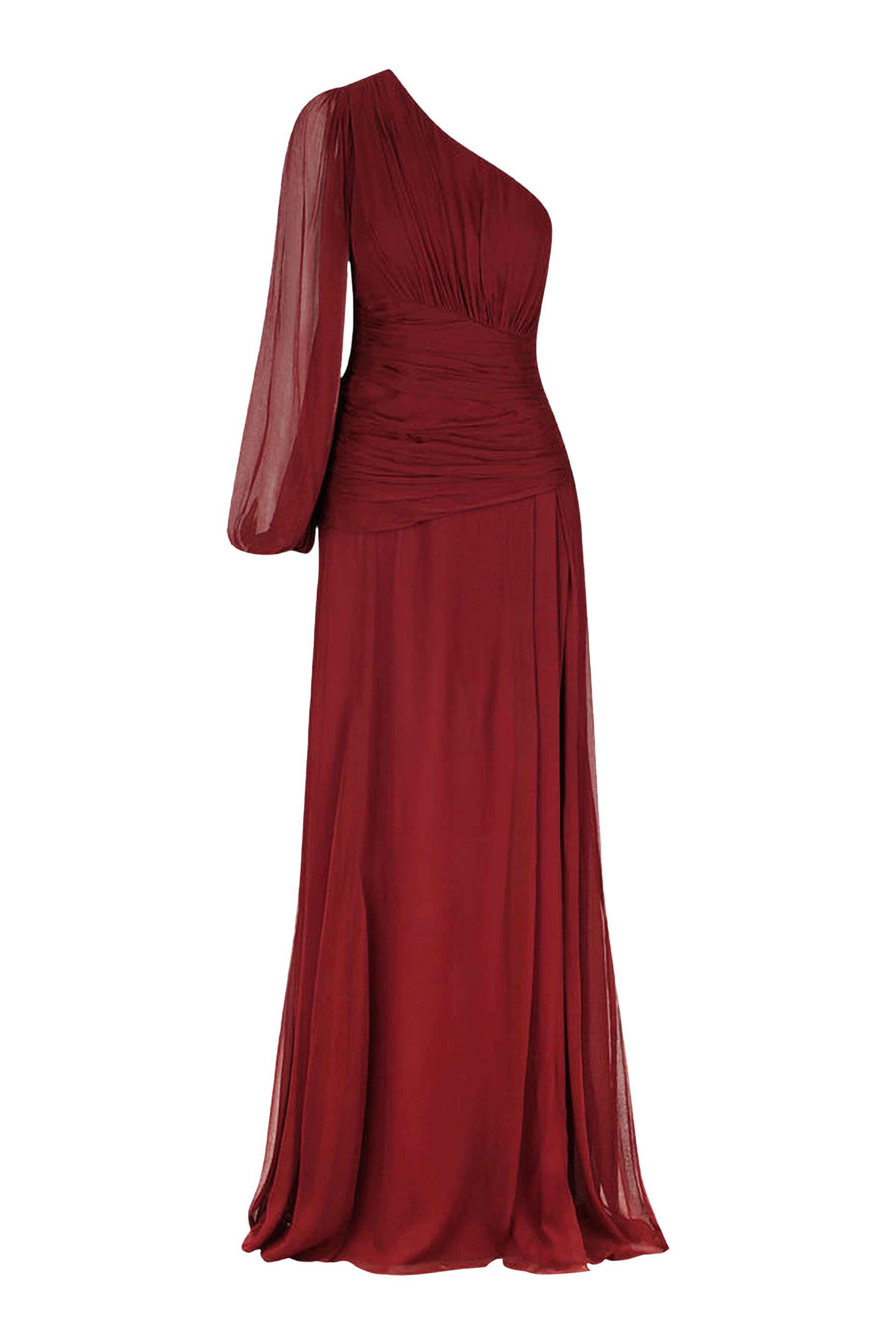 فستان كلود طويل بكتف واحدة وفتحة جانبية