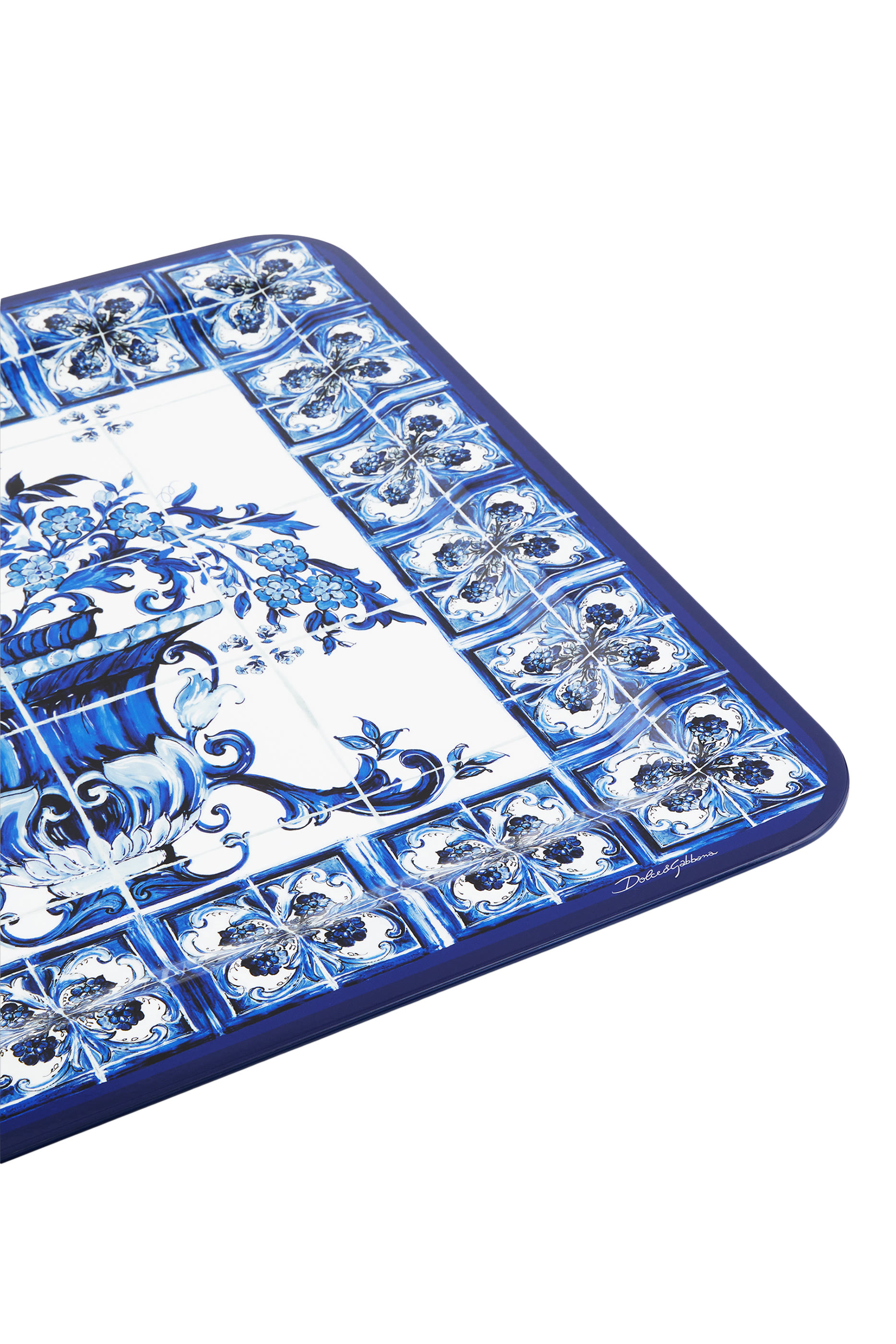 صينية بلو ميديتيرانيو خشبية كبيرة