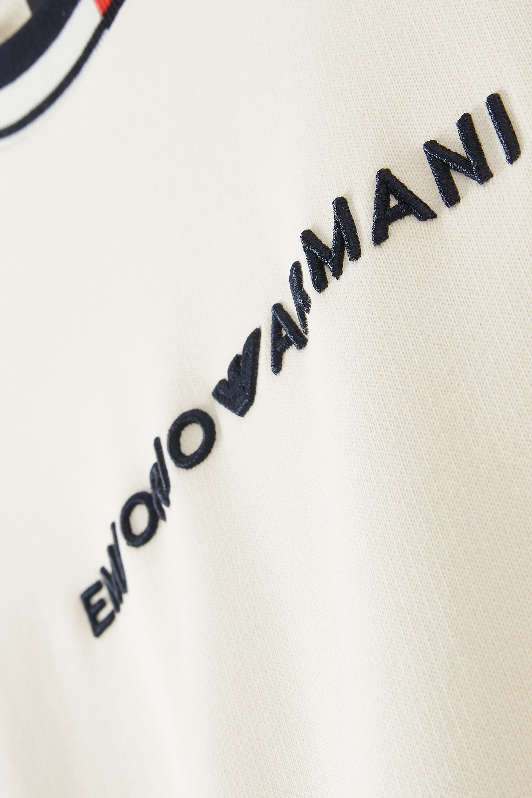 سويت شيرت قطن مطرز بشعار الماركة للأطفال