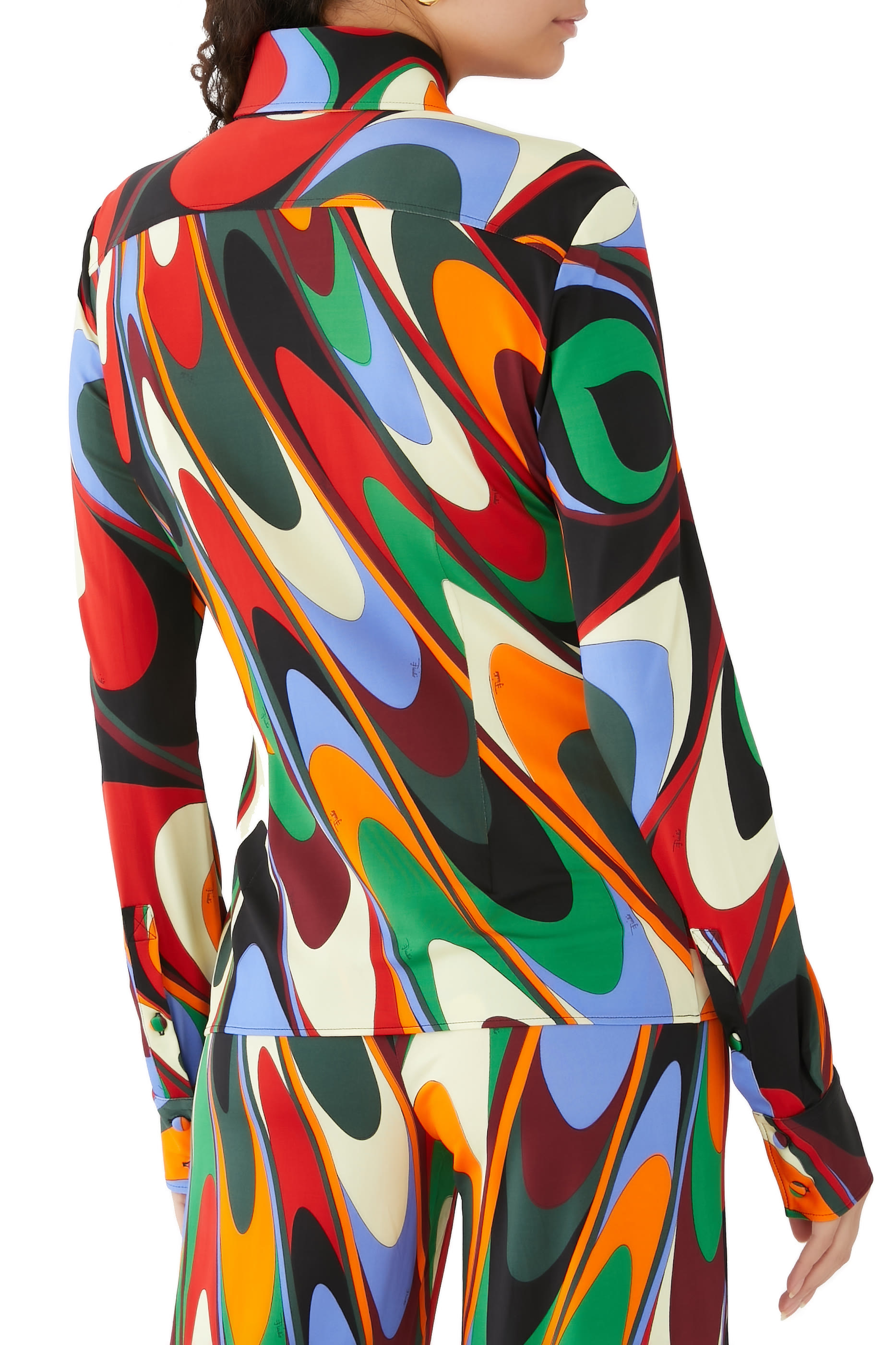 قميص بأكمام طويلة ستان