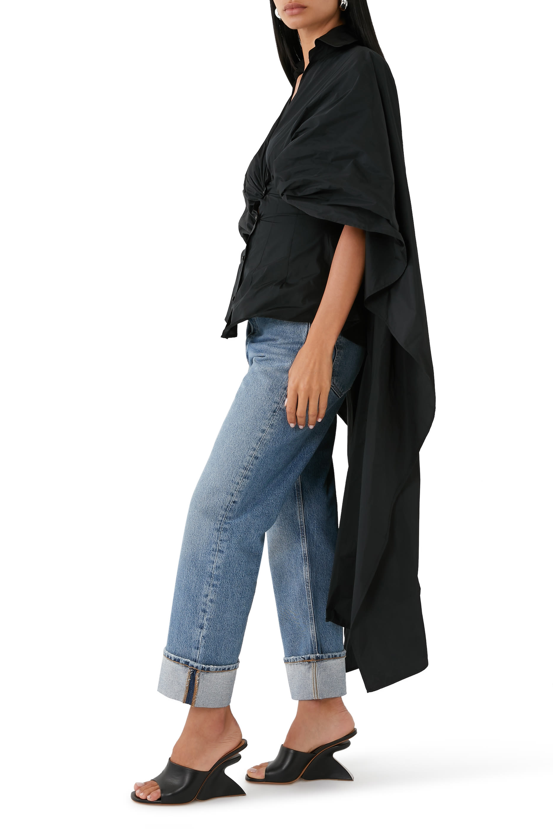 حذاء جاغ مفتوح من الخلف بكعب ويدج