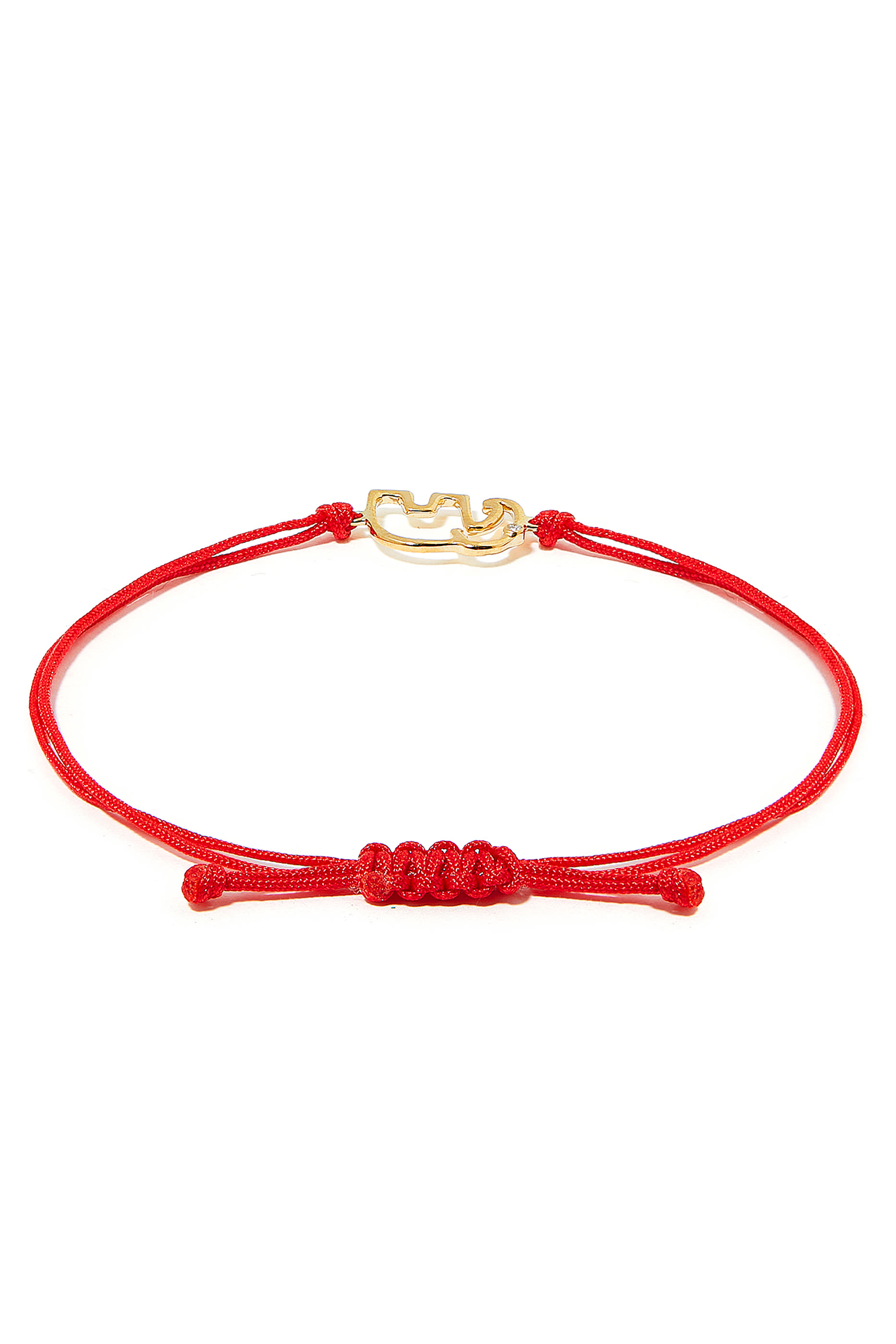 سوار بخيط بحلية فيل مرصعة بالماس ذهب أصفر عيار 9