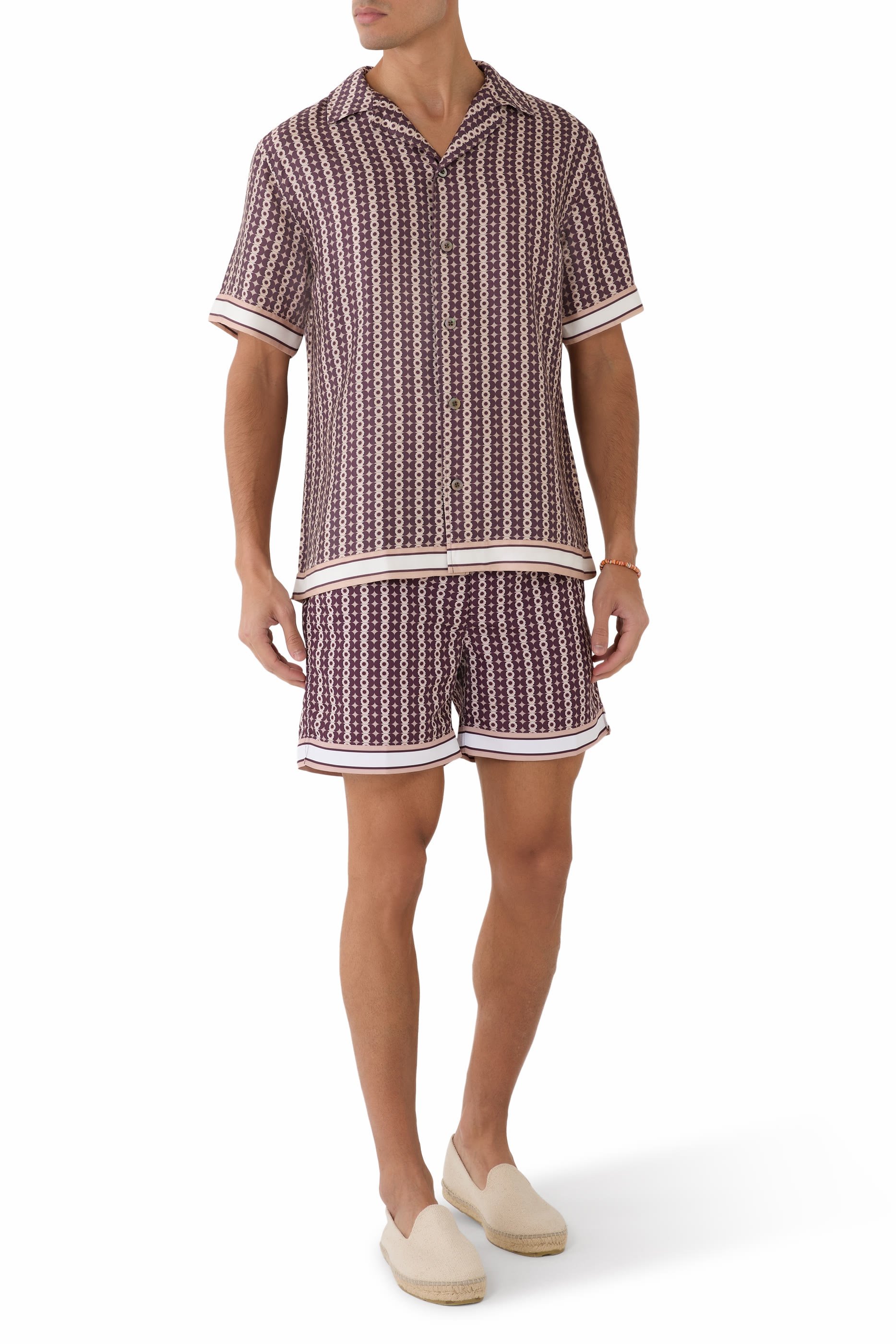 قميص بريسوا منسوج بنقشة