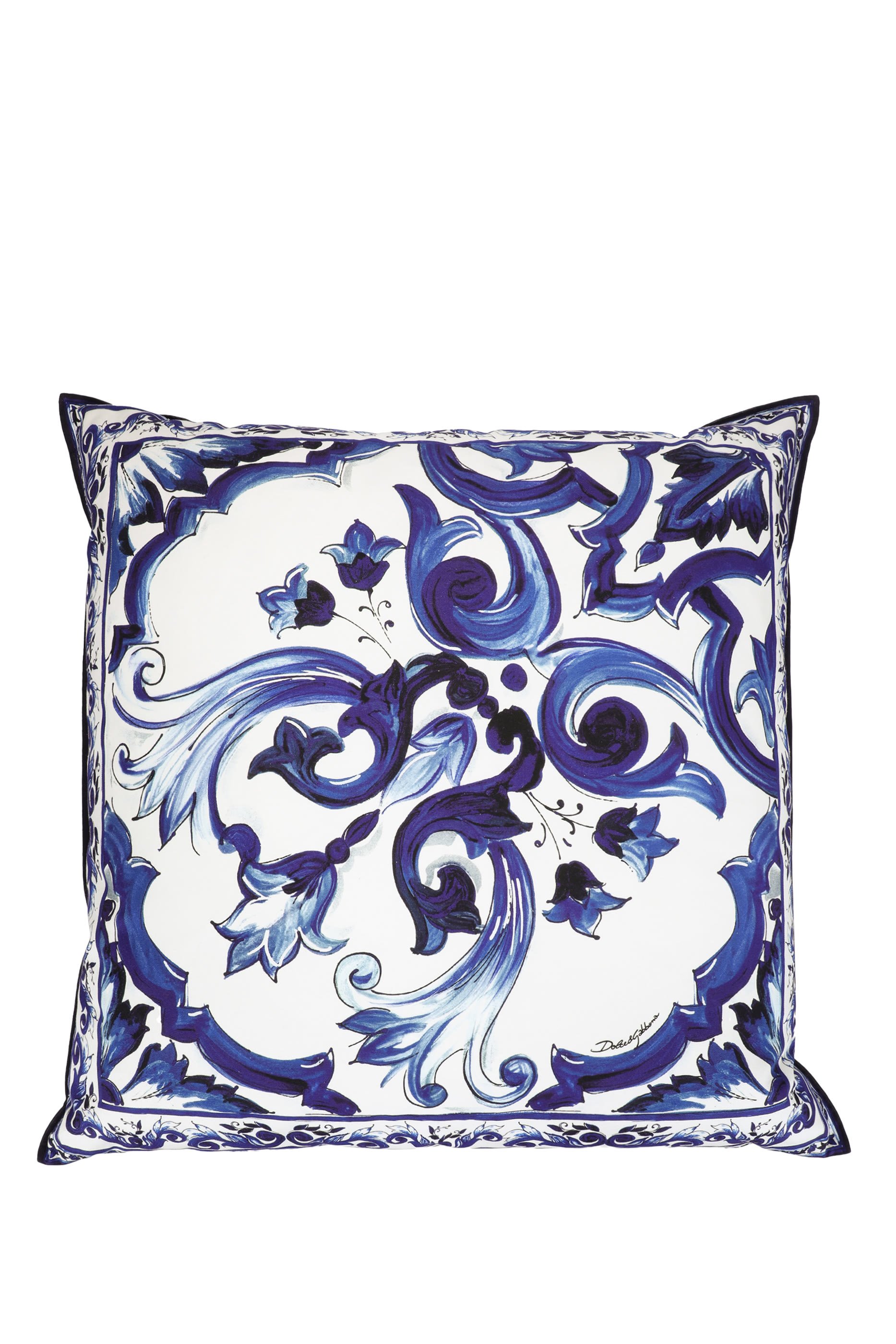 وسادة كبيرة بنقشة بلو ميديتيرانيو قماش قنب