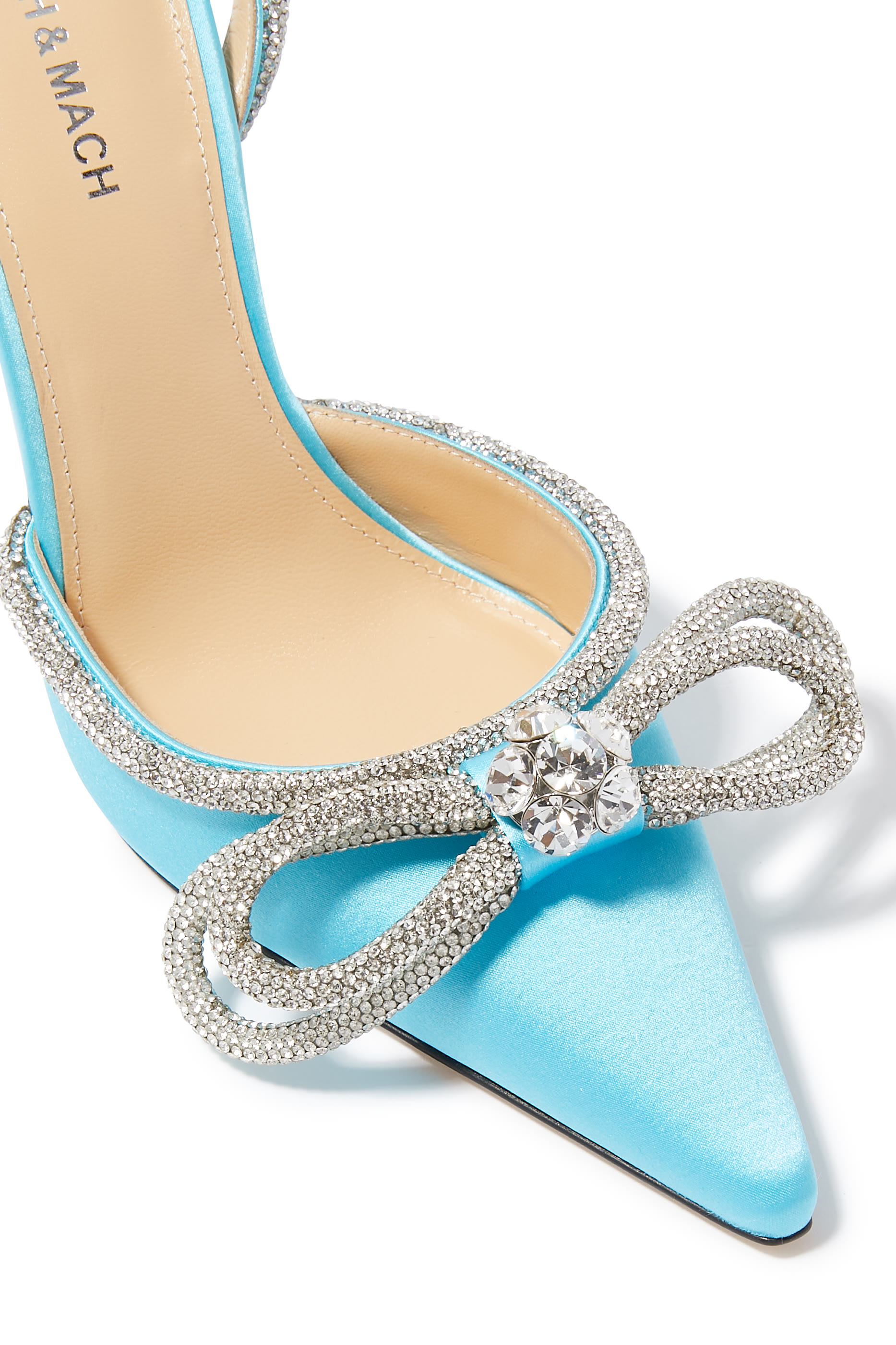 حذاء ساتان بكعب بطول 110 مم بربطة فيونكة مزدوجة