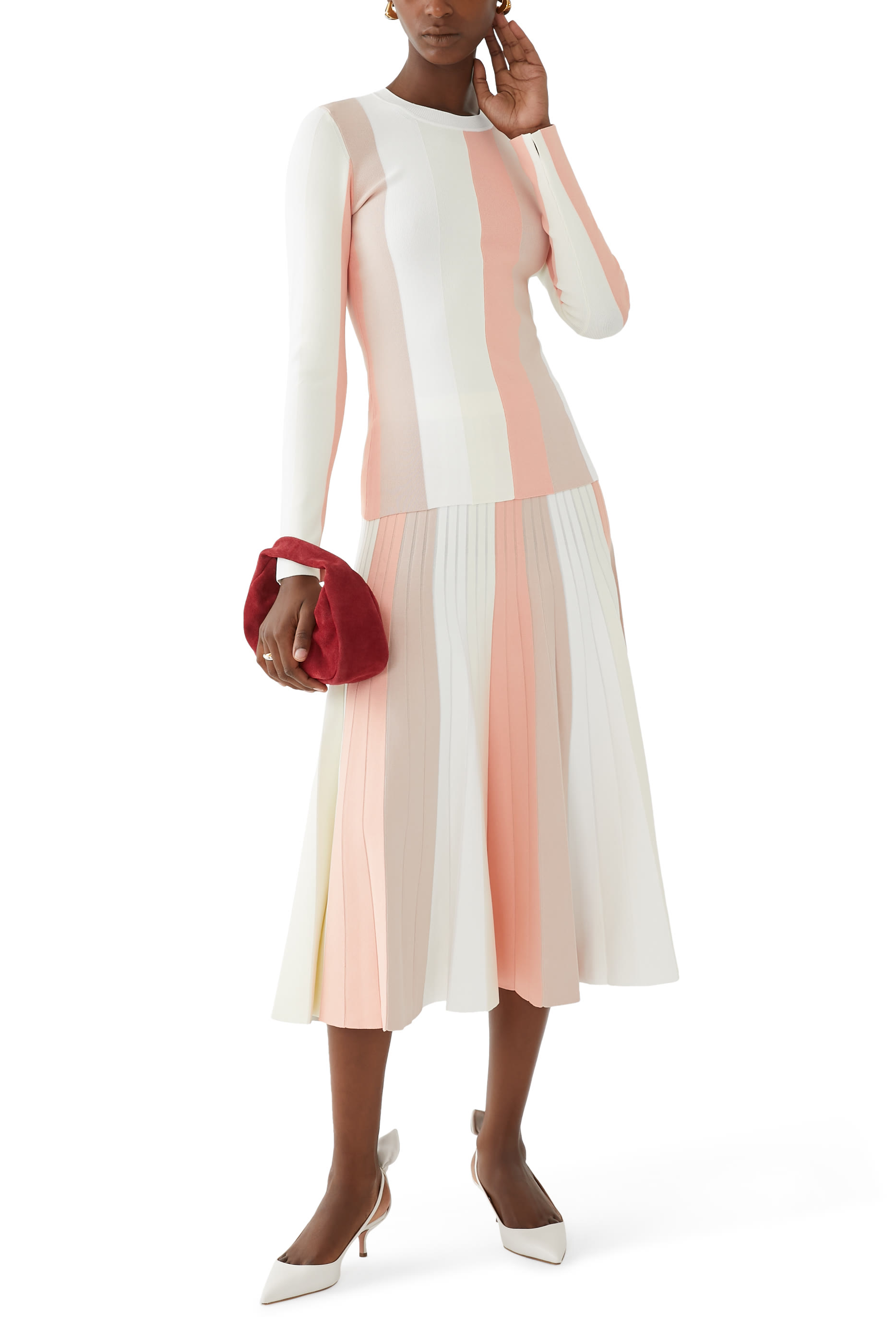 بلوزة مضلعة مخططة