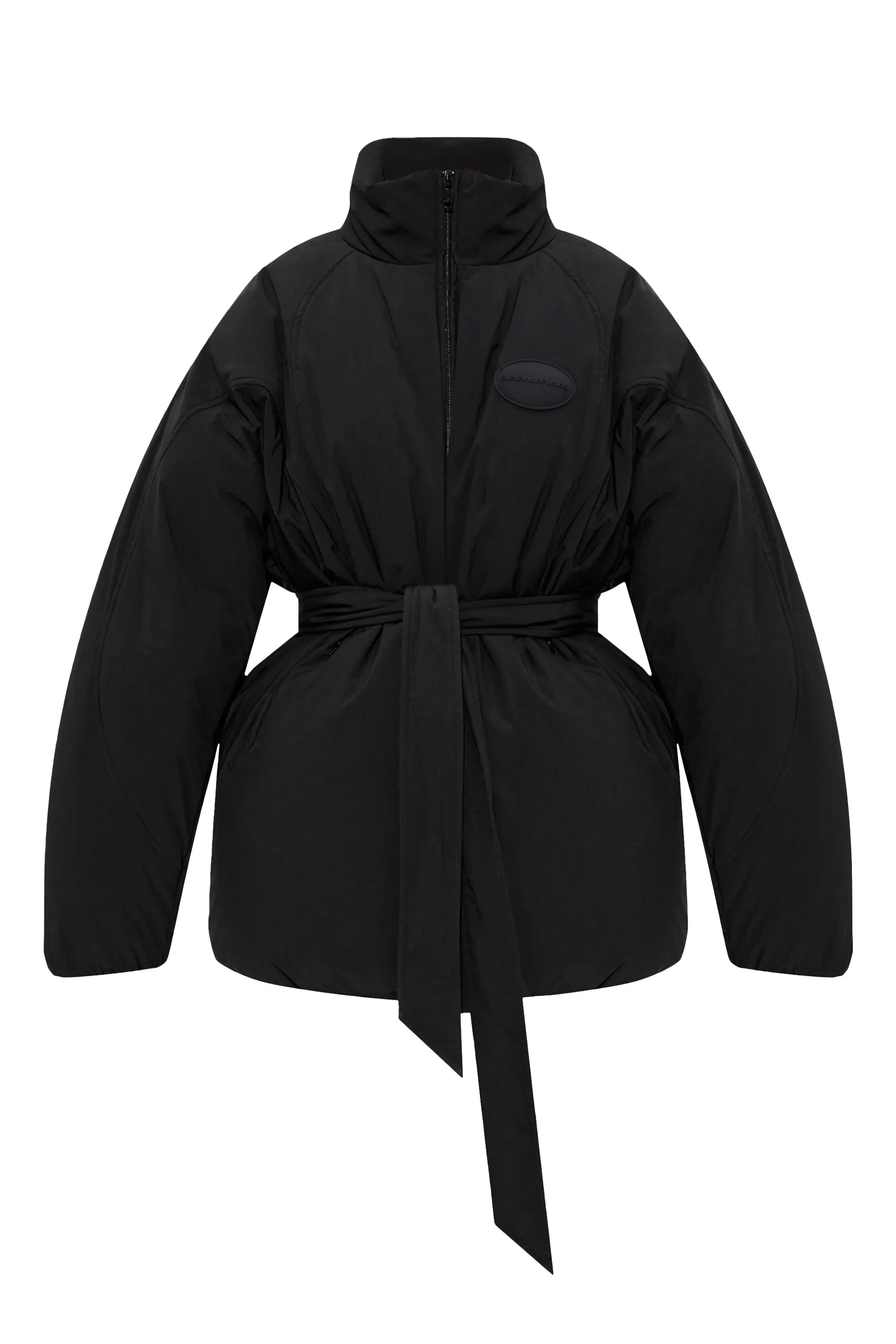 معطف دوم بتصميم منفوخ ورقعة شعار الماركة