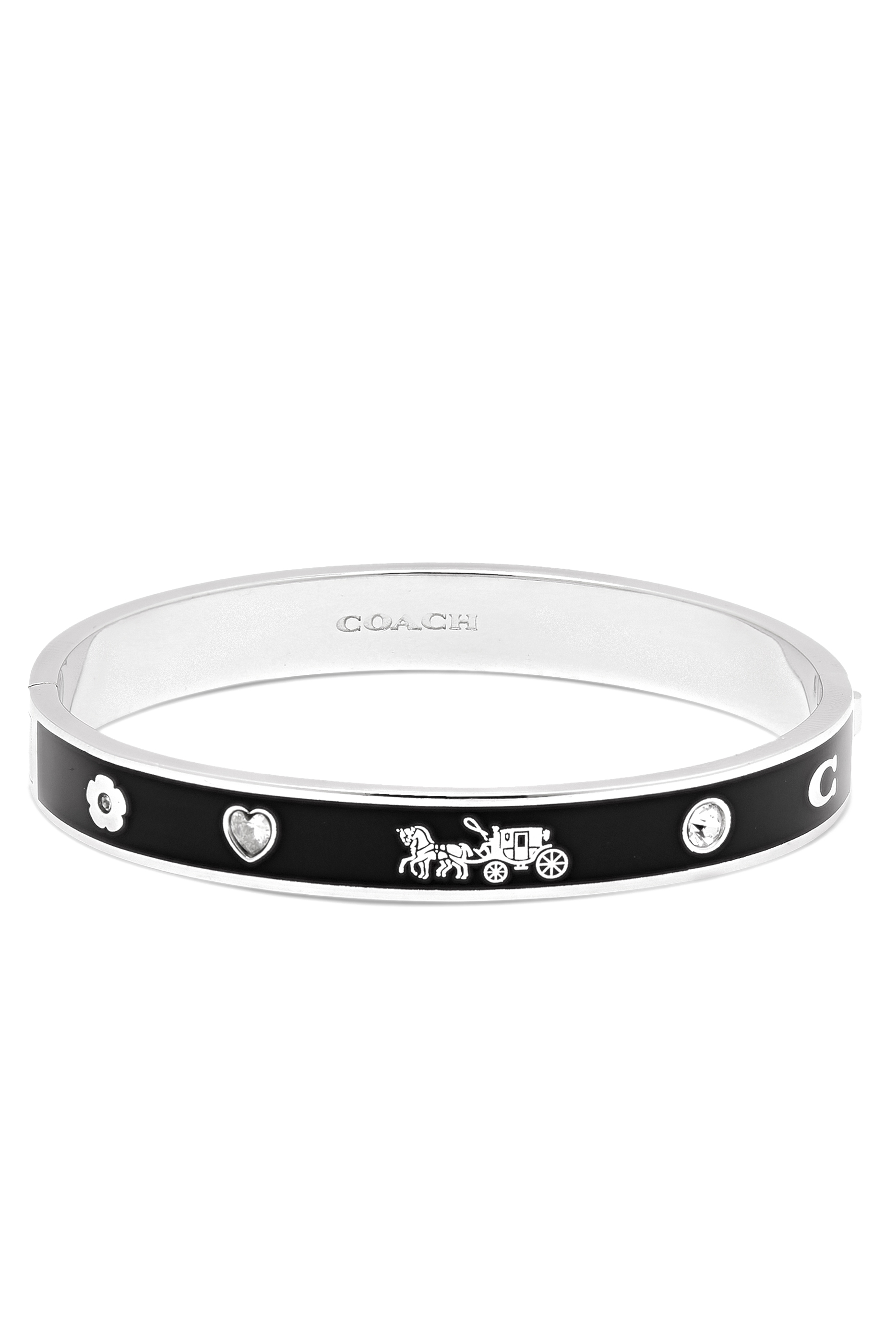 سوار مطلي بالمينا بشعار حرف الماركة بارز ومفصلة