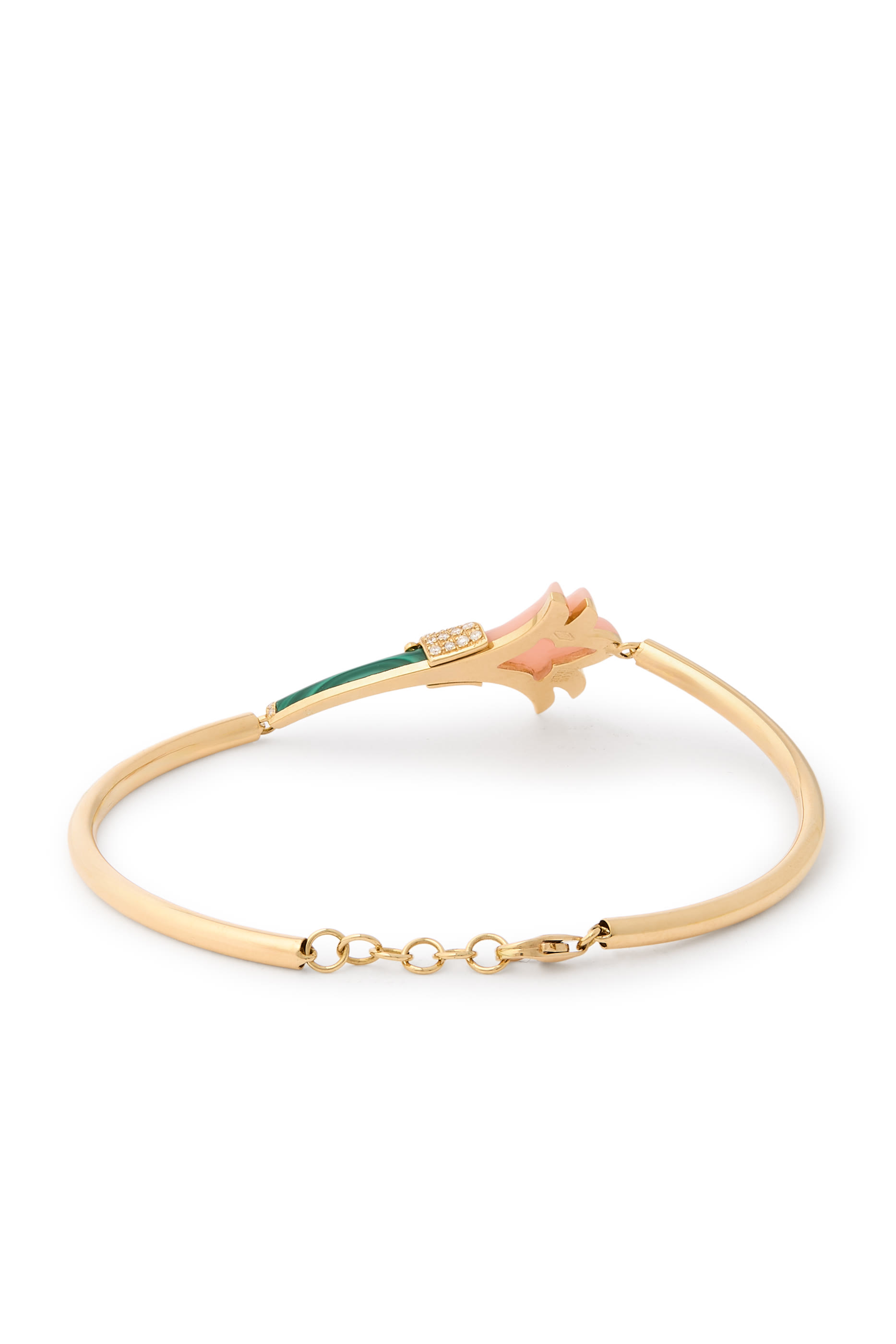 سوار سايكديليا مزين بالماس، ذهب أصفر عيار 18