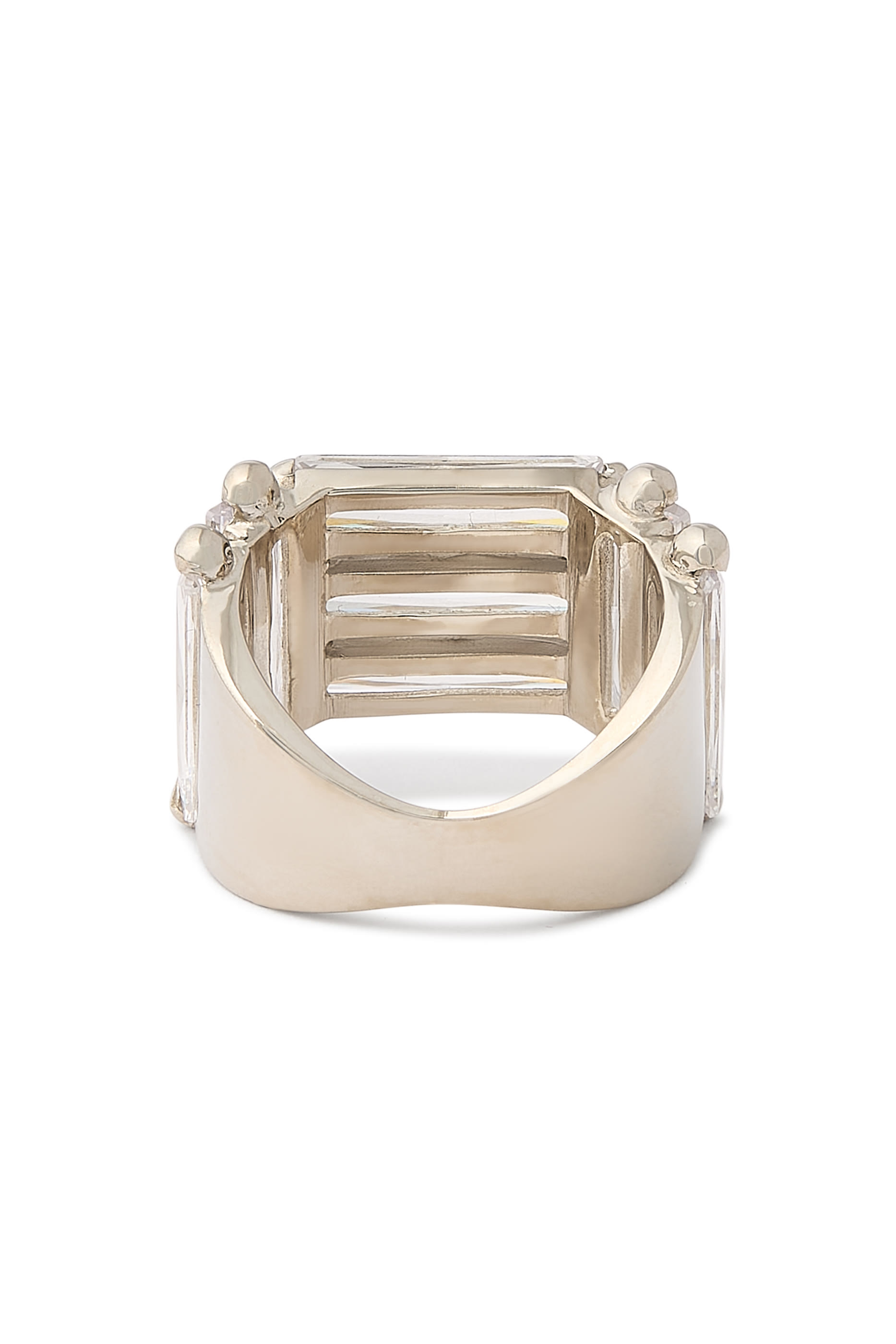 خاتم أمور مرصع بأحجار زركونيا مكعبة، فضة إسترلينية 925