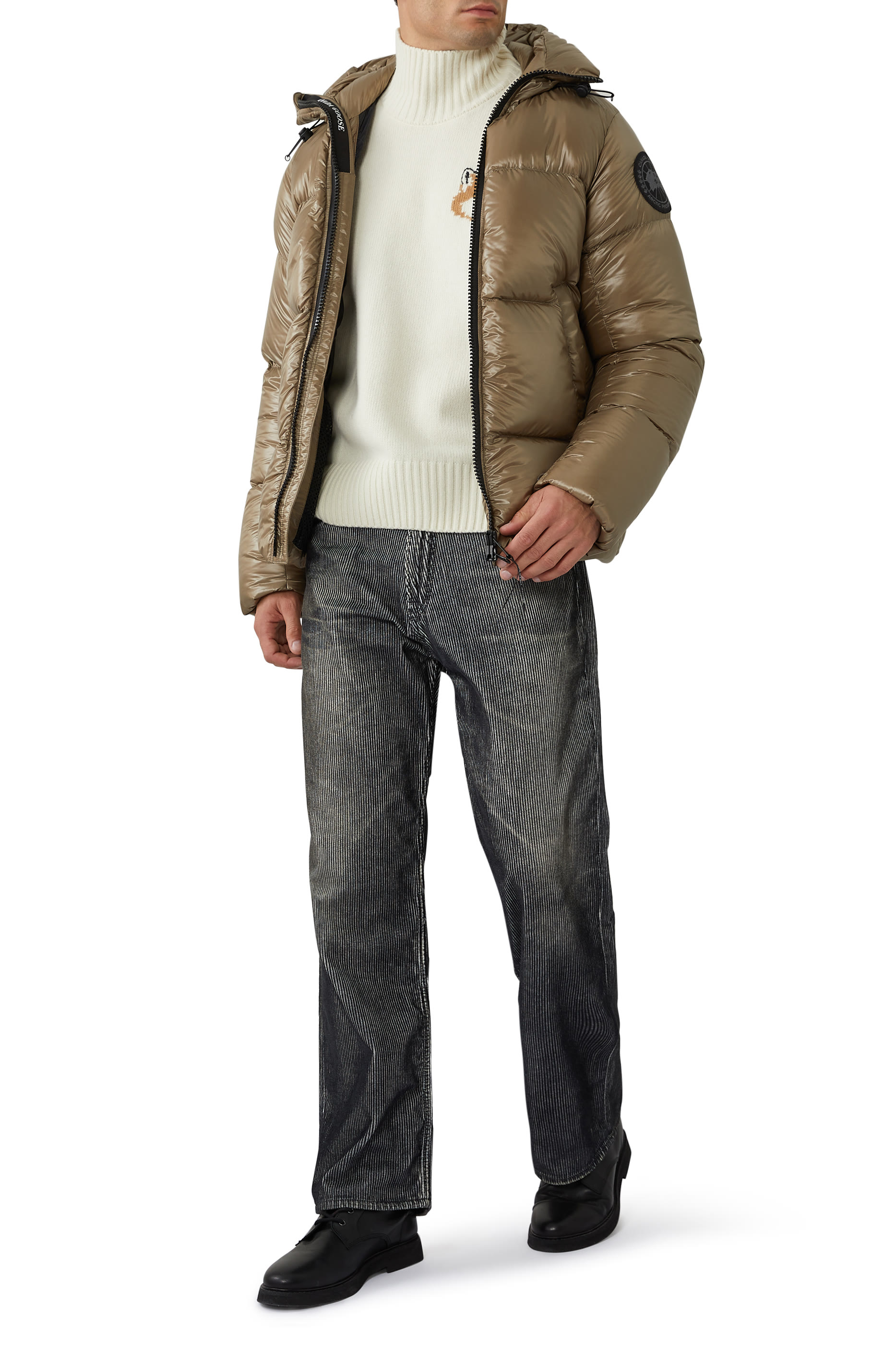 جاكيت كروفتون منفوخ بلاك لابل