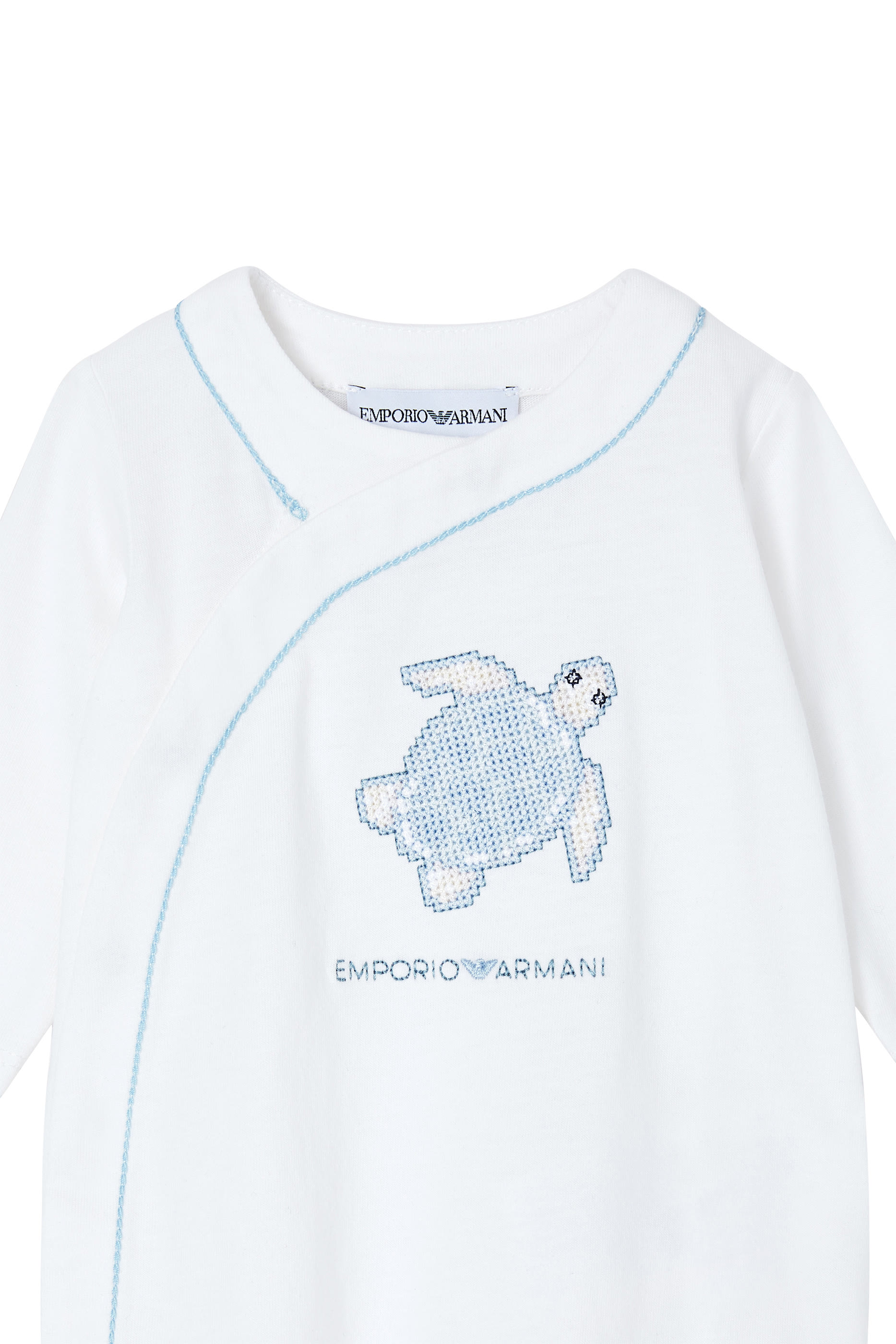 أفرول بتطريز بسلحفاة بحرية جيرسيه للأطفال