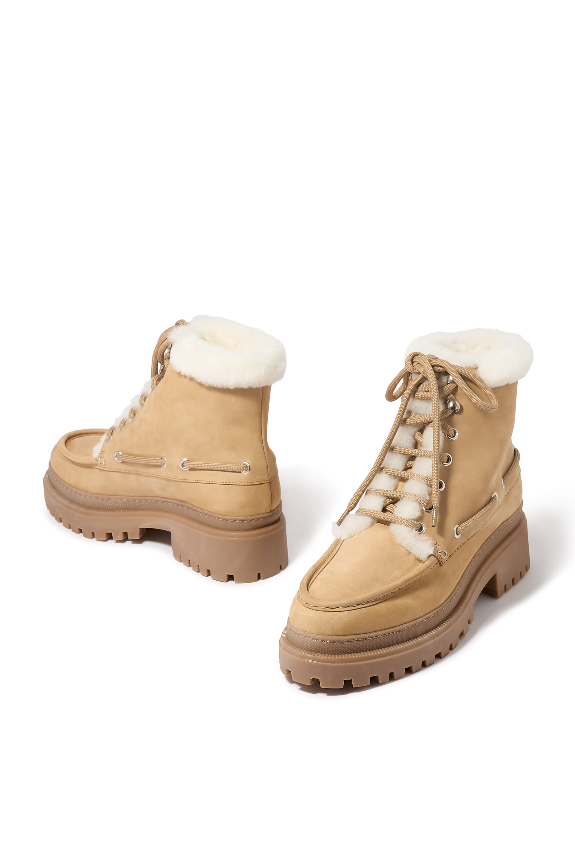 حذاء بوت ميرينيلو بطول الكاحل جلد حمل