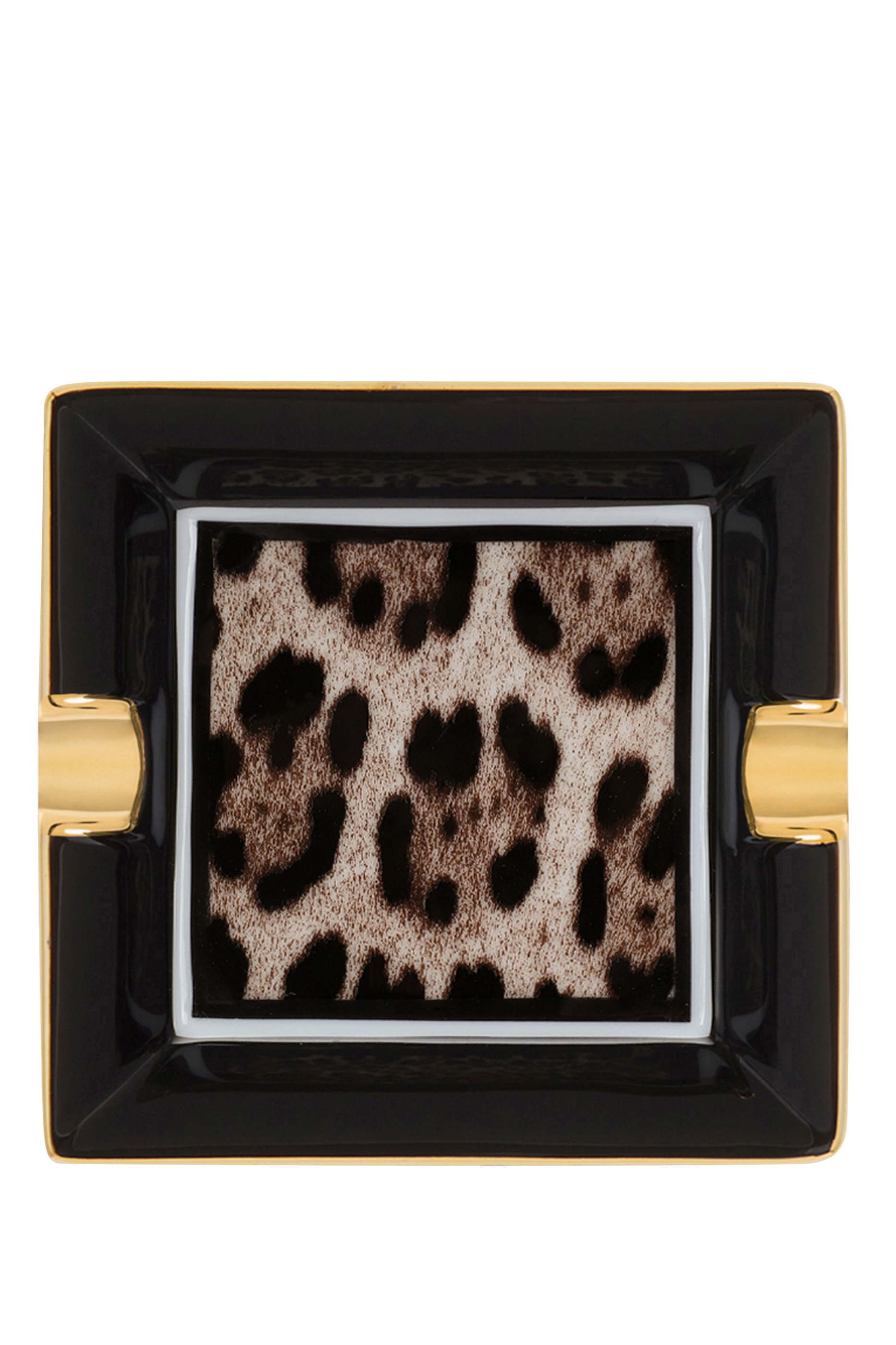 منفضة سجائر مربعة بنقشة جلد فهد