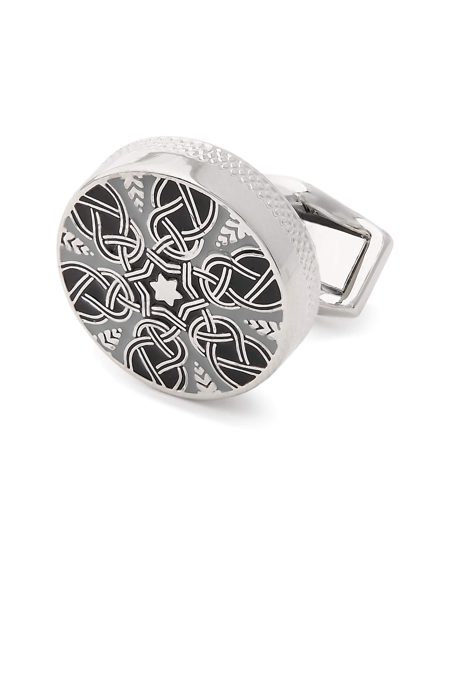 أزرار أكمام بنقشة نجمة منسوجة