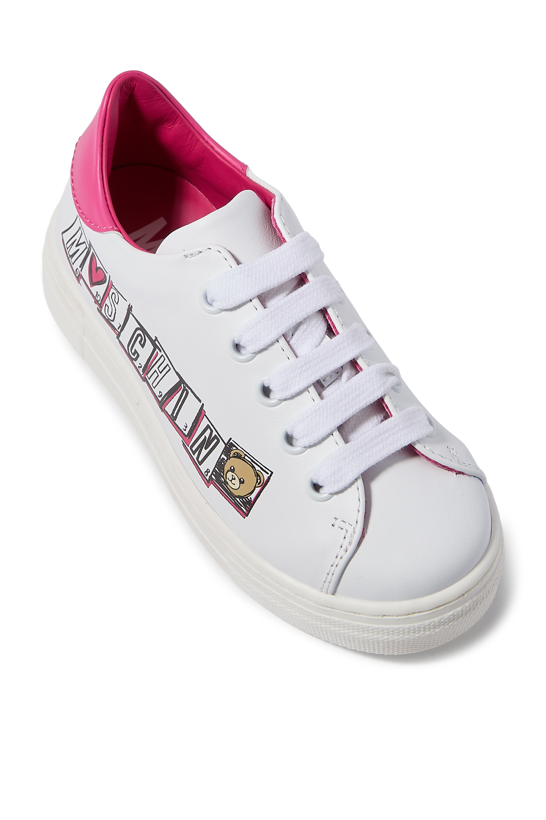 سنيكرز مزين بالدب تيدي جلد للأطفال