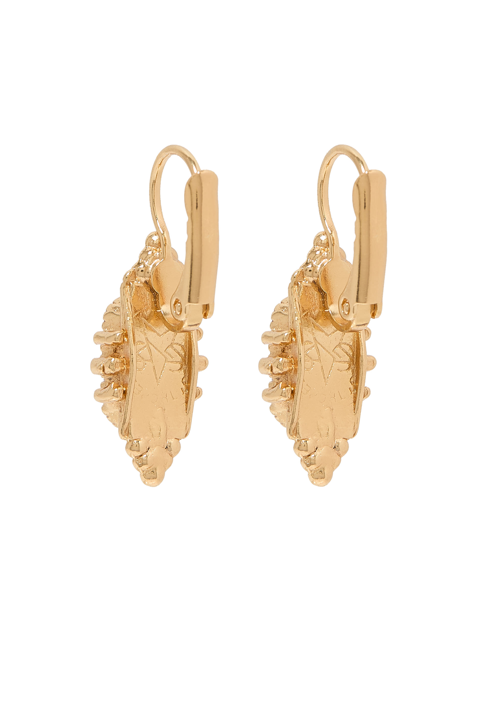 أقراط سيرتي تاليسمان مرصعة بالجمشت، نحاس مطلي بالذهب