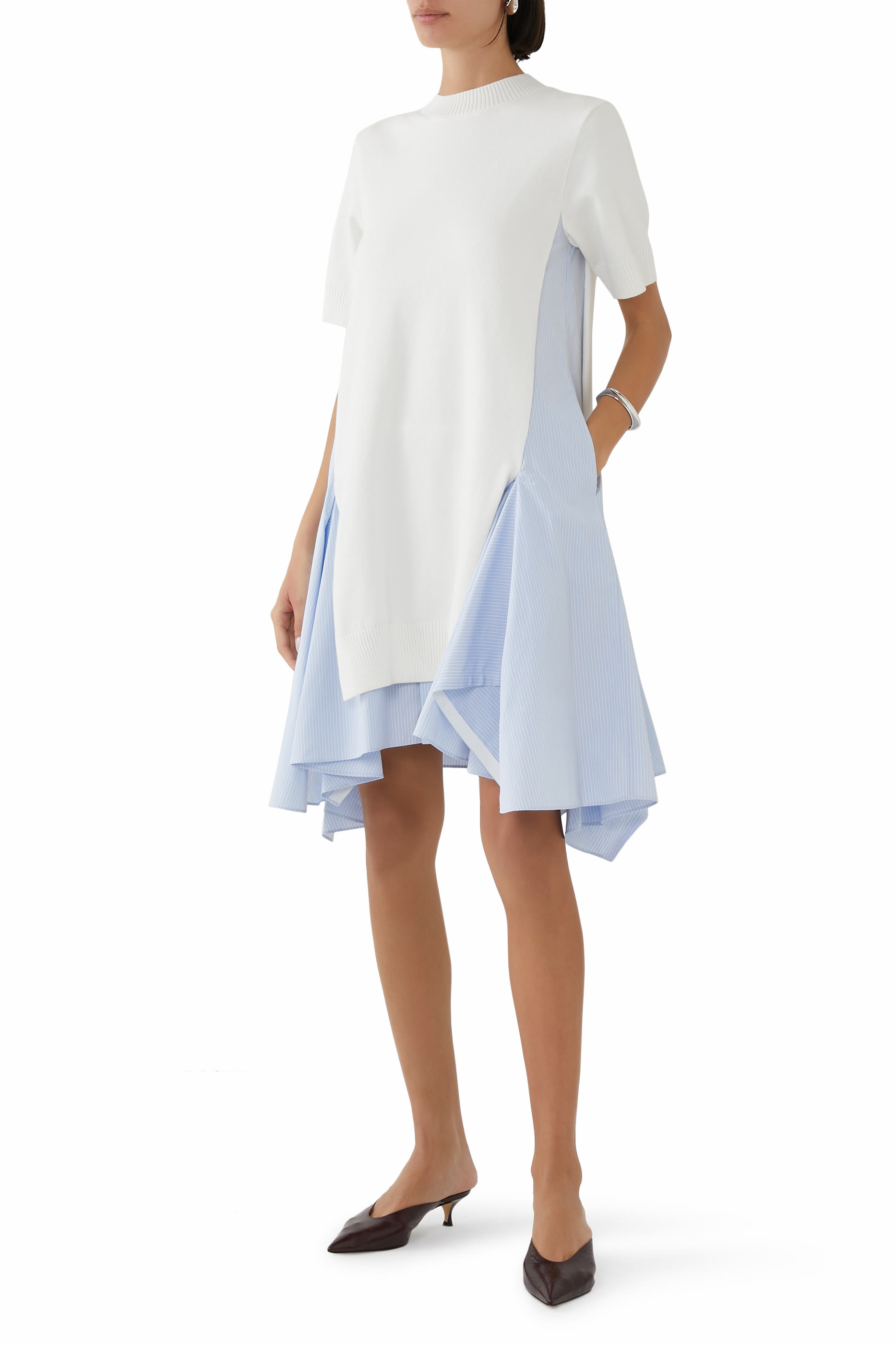 فستان نسيج قطن وبولين