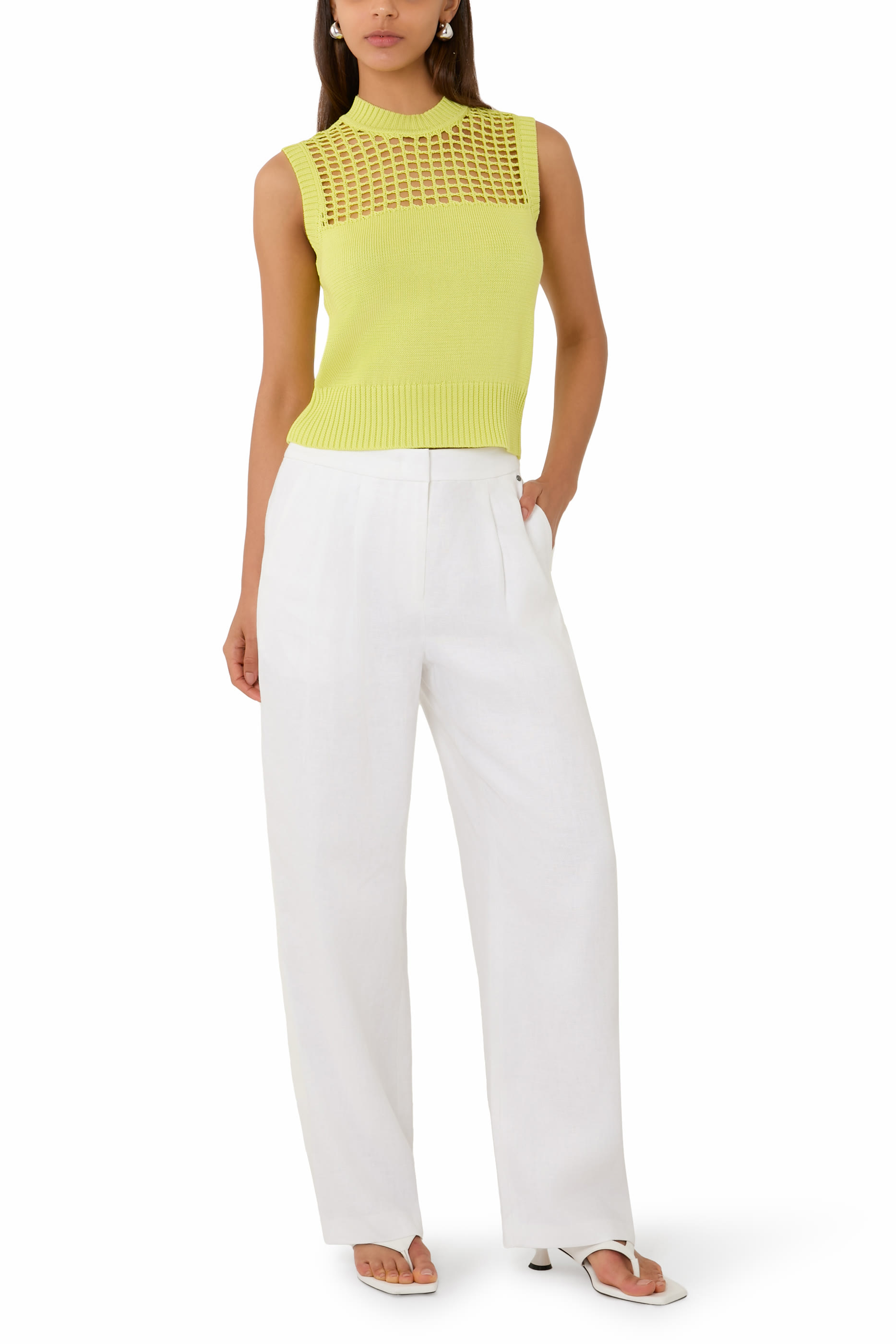 كنزة بألواح منسوحة مفتوحة