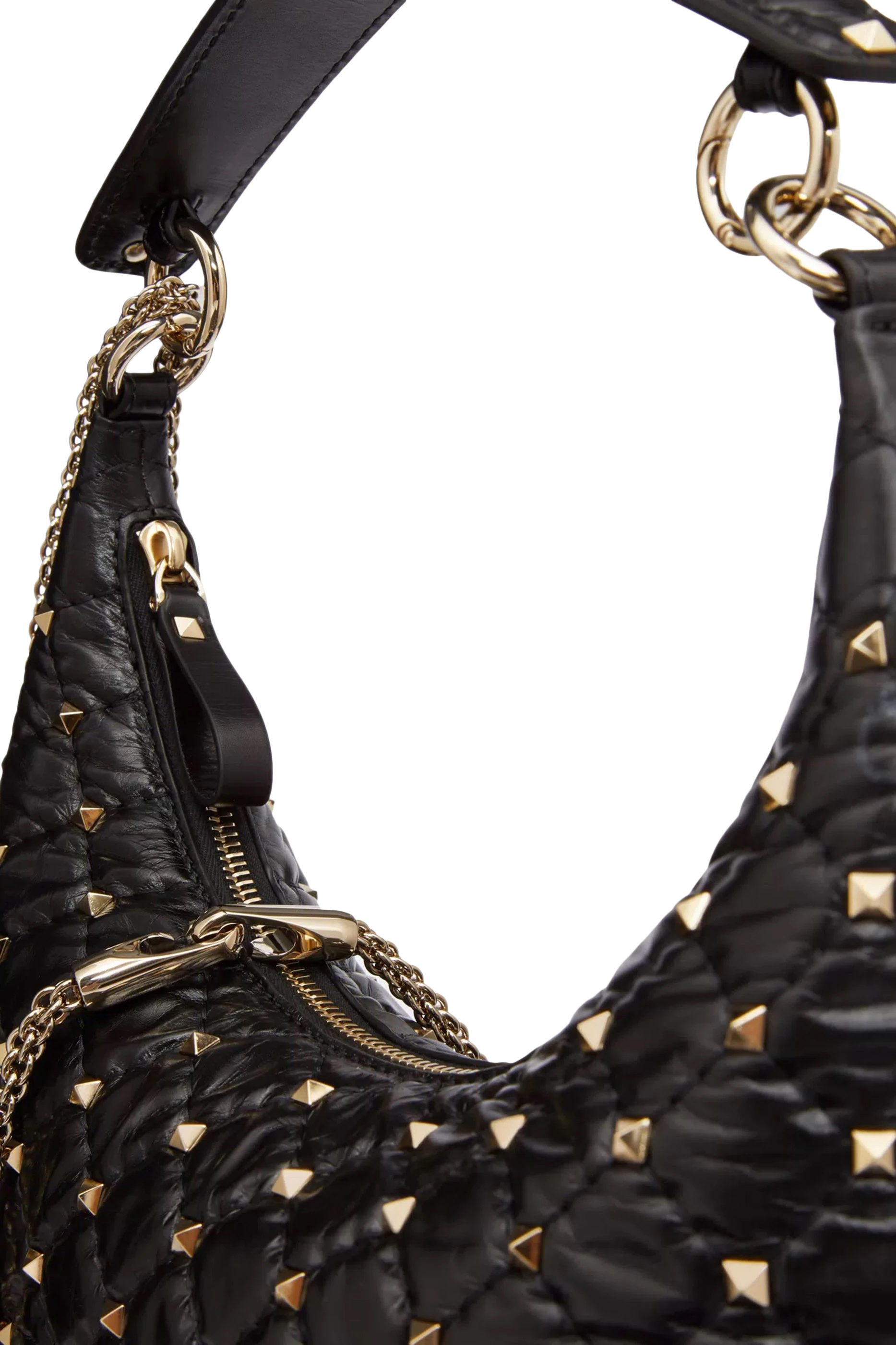 حقيبة هوبو صغيرة بحلي هرمية